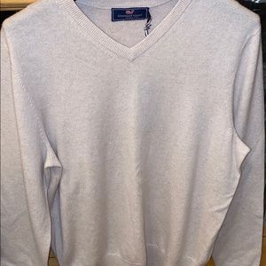 Vineyard Vines Mens Sm. Wool/Cashmere v-neck tan